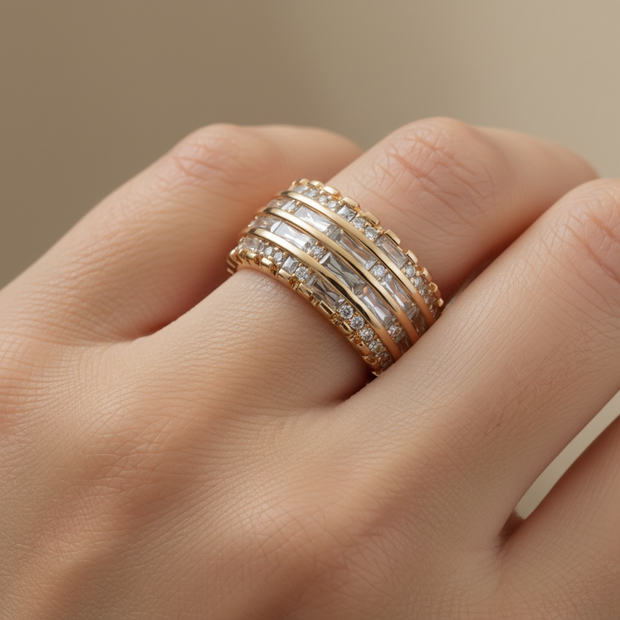 Bague Multi-Rangs Prestige – Rose Gold