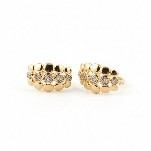 Boucles d’Oreilles Créoles Rose Gold avec Cristaux Scintillants – ANIBA JEWELS