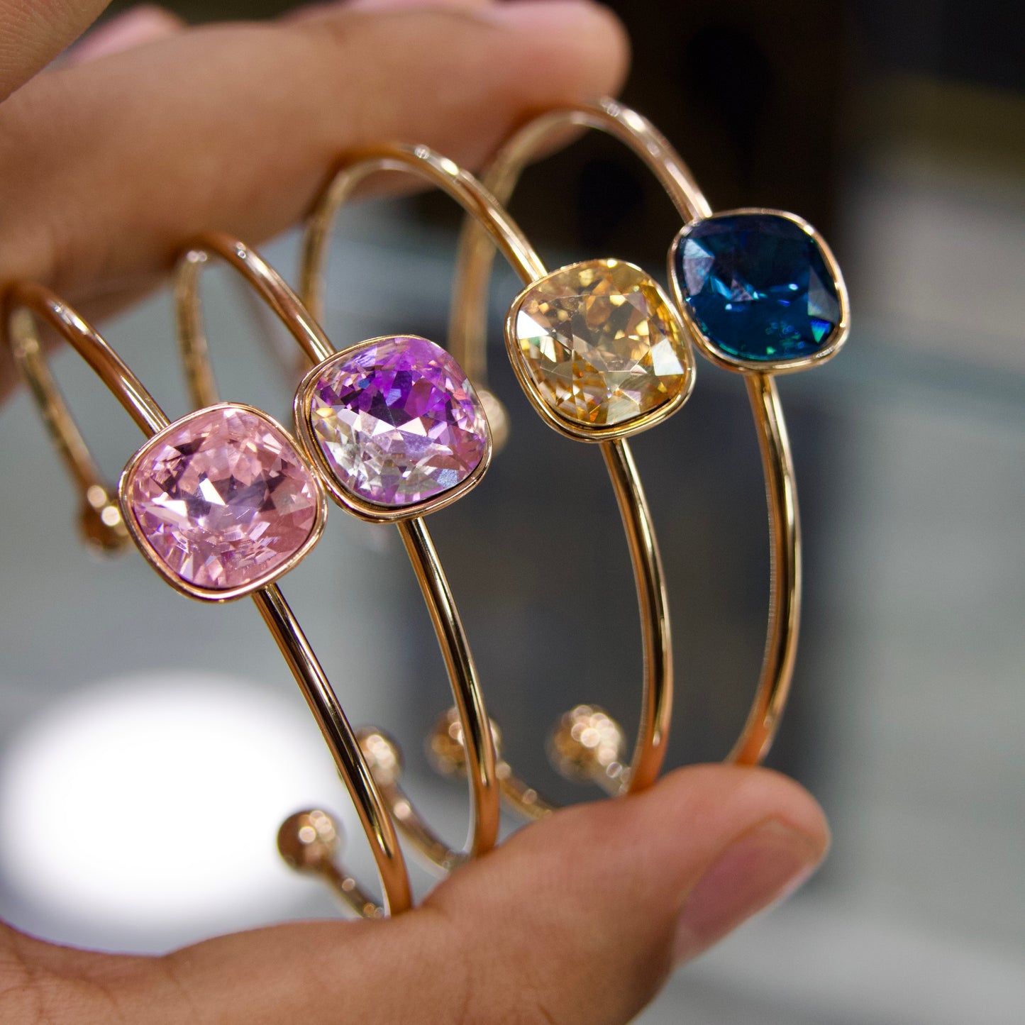 Bracelet Jonc Cristal – Rose Gold (4 coloris)