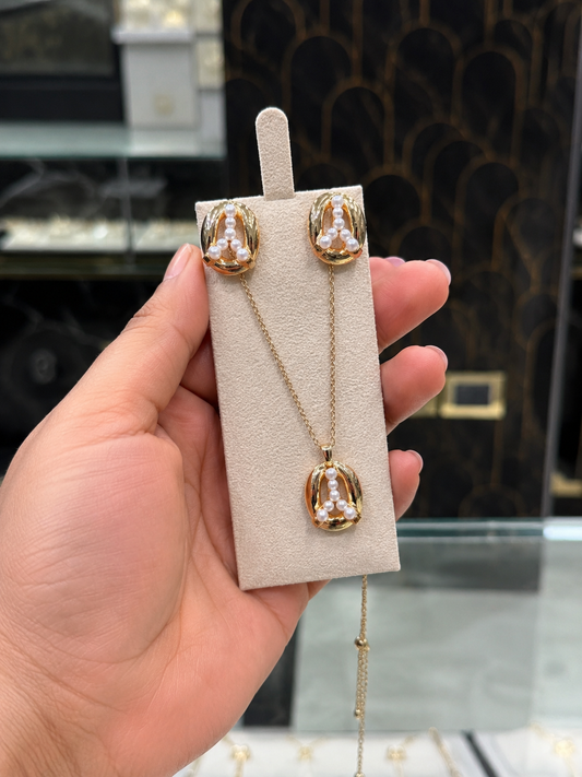 Ensemble Élégance Perles – Rose Gold
