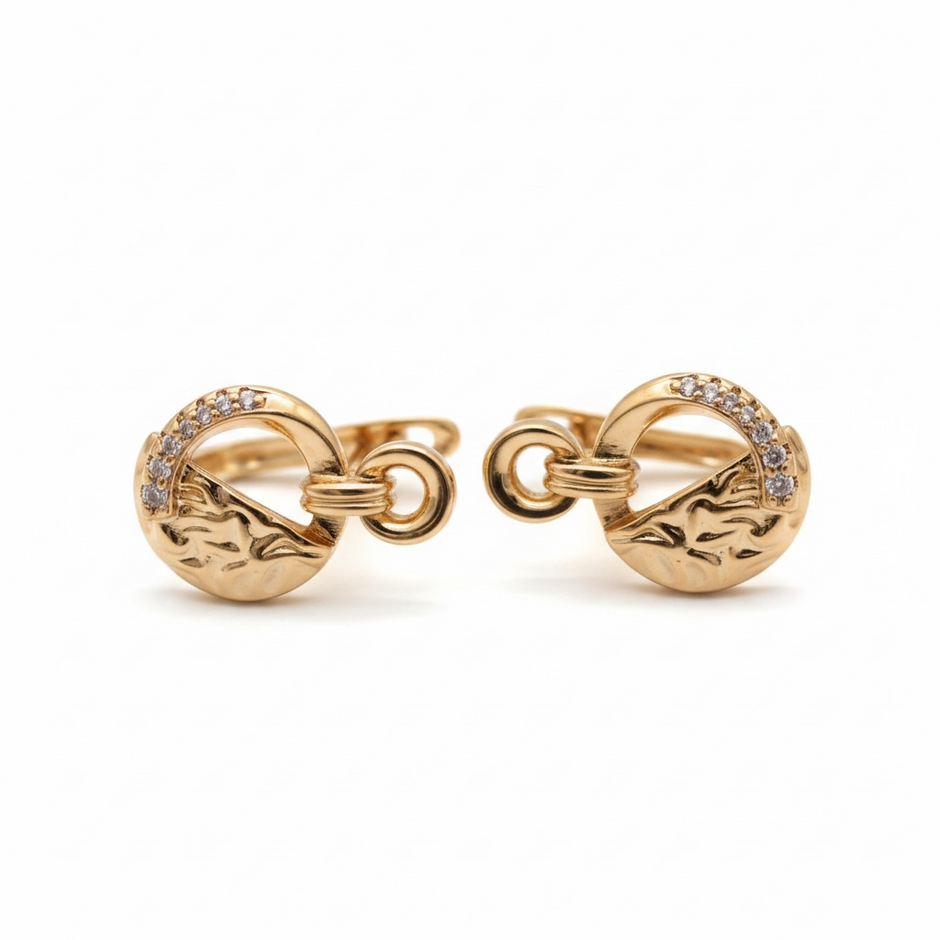 Boucles d’Oreilles Rose Gold avec Détails Scintillants