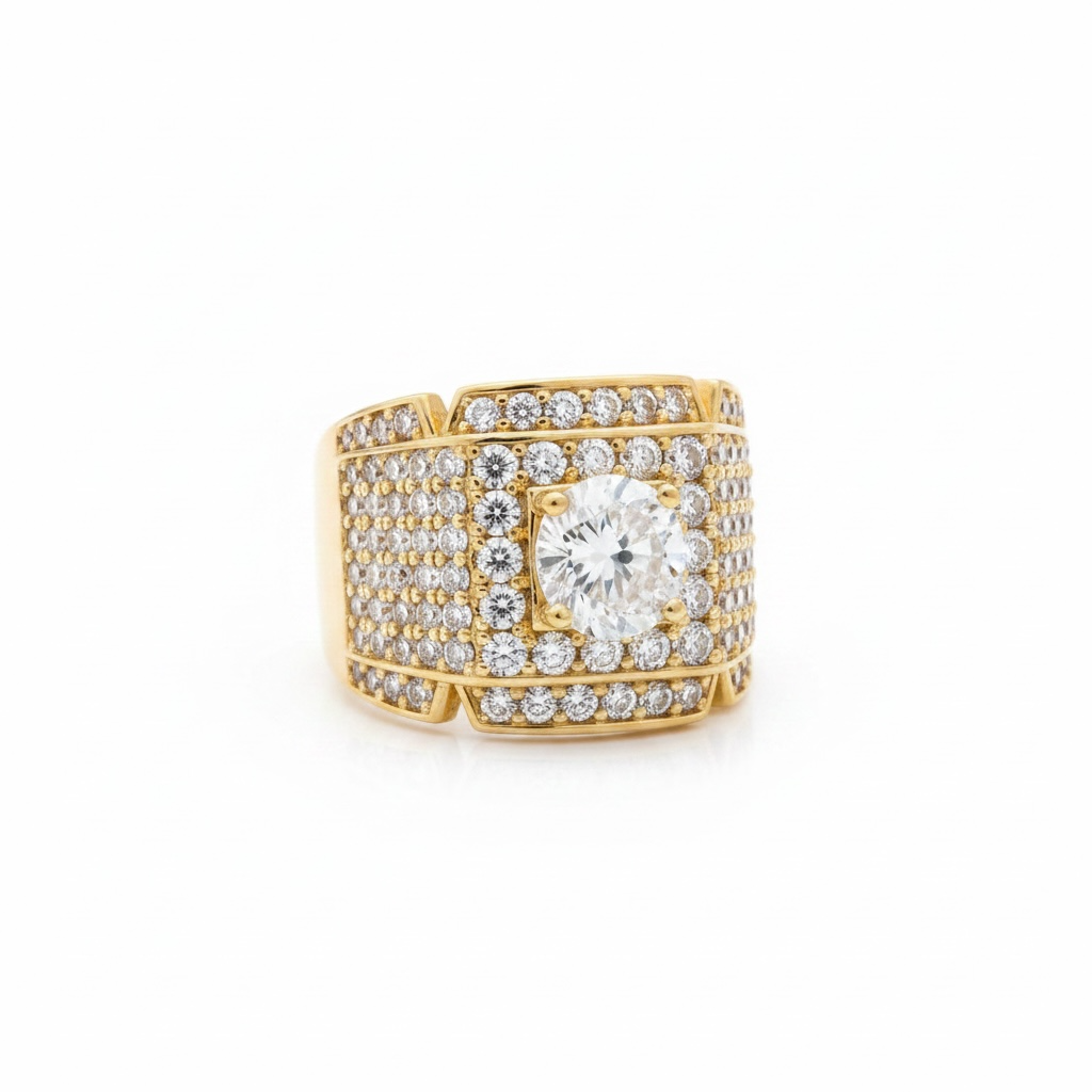 Bague Luxe Éclat Royal en Zircon 💎 | Finition Or – Style Haute Joailleri
