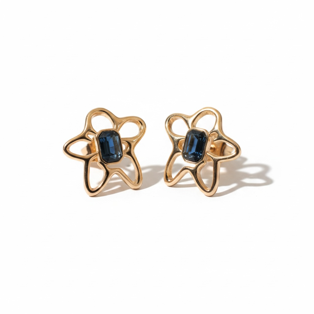 Boucles d’Oreilles Rose Gold Fleur – 3 Couleurs au Choix