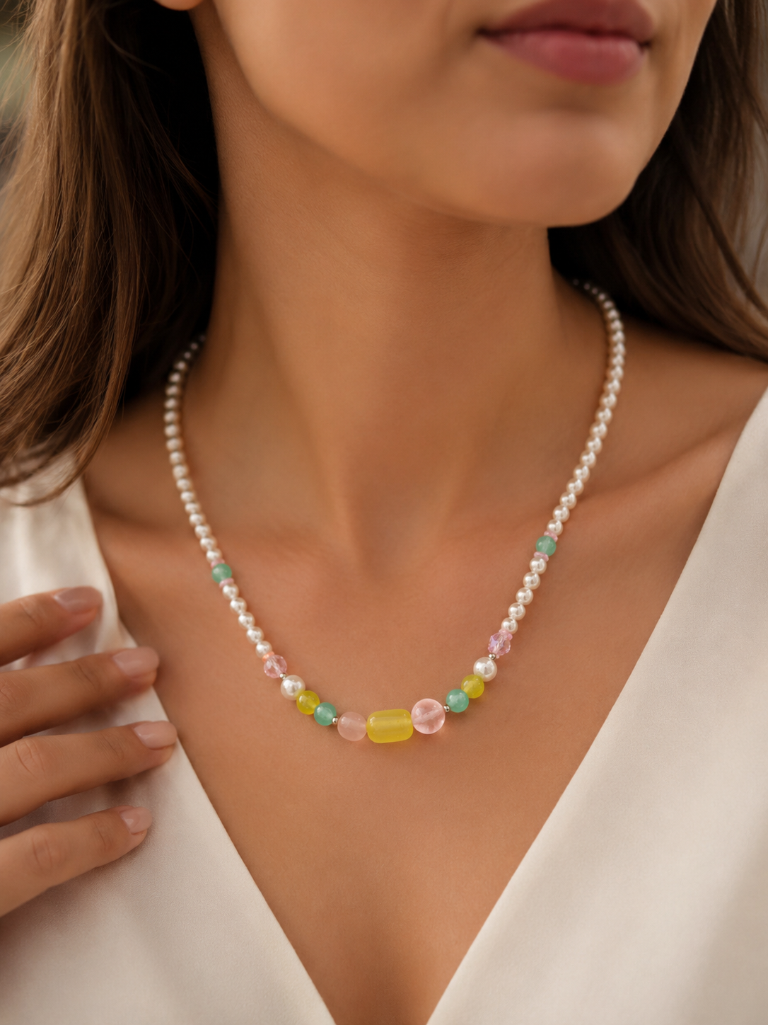 Collier Perles Pastel Élégance ✨