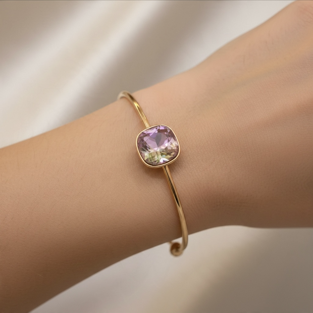 Bracelet Jonc Doré – Cristal Multicolore | ANIBA JEWELS