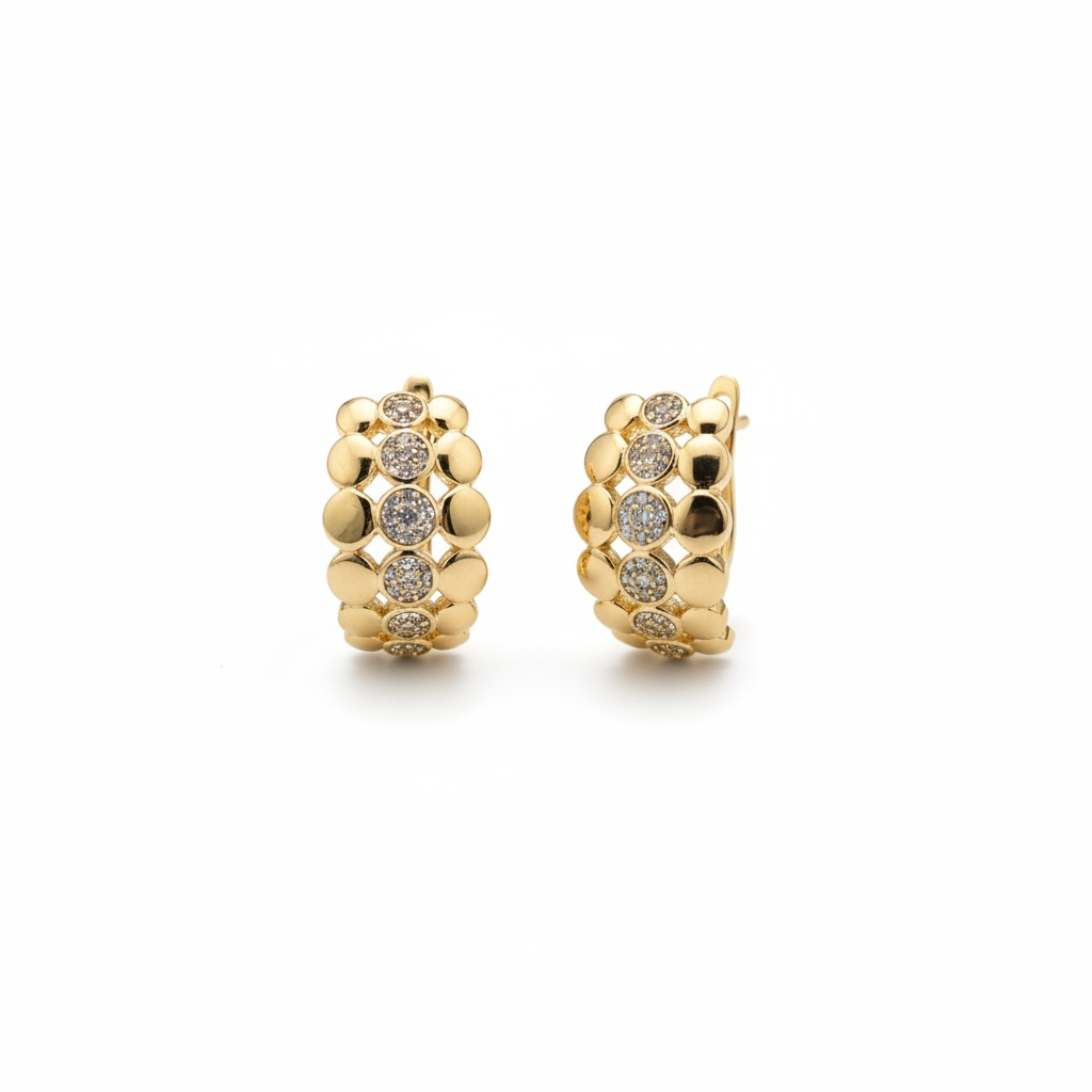 Boucles d’Oreilles Créoles Rose Gold avec Cristaux Scintillants – ANIBA JEWELS