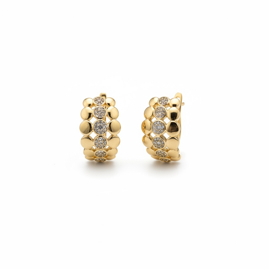 Boucles d’Oreilles Créoles Rose Gold avec Cristaux Scintillants – ANIBA JEWELS