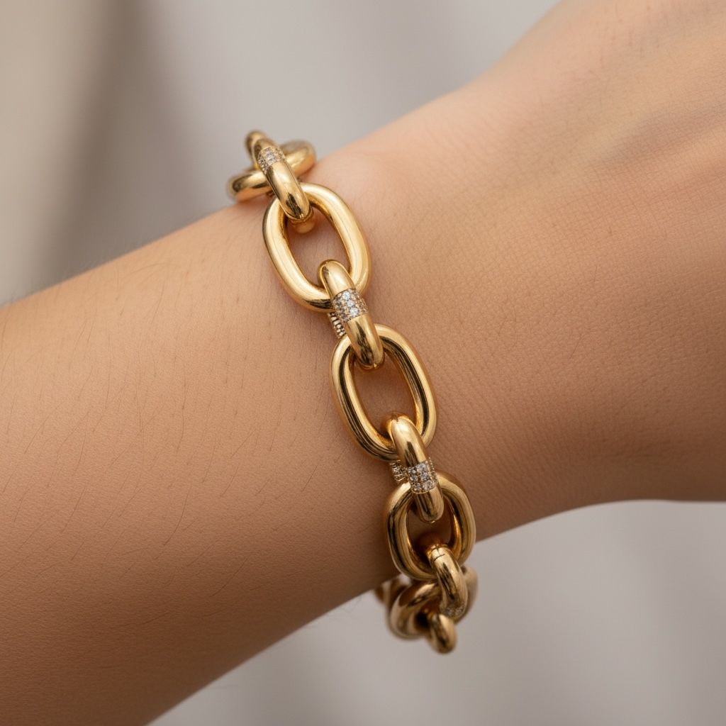 Bracelet Maille Ovale Oversize