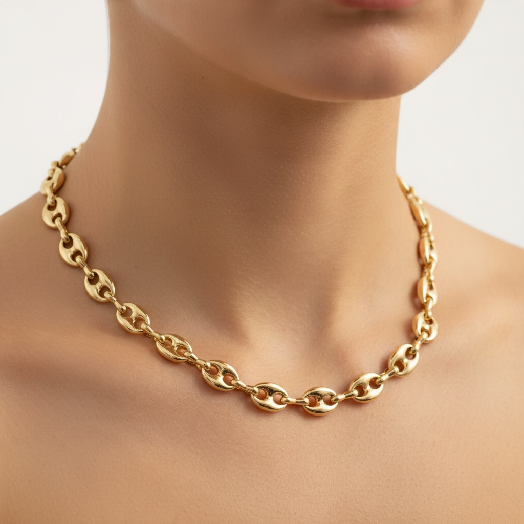 Collier Grain de Café Doré