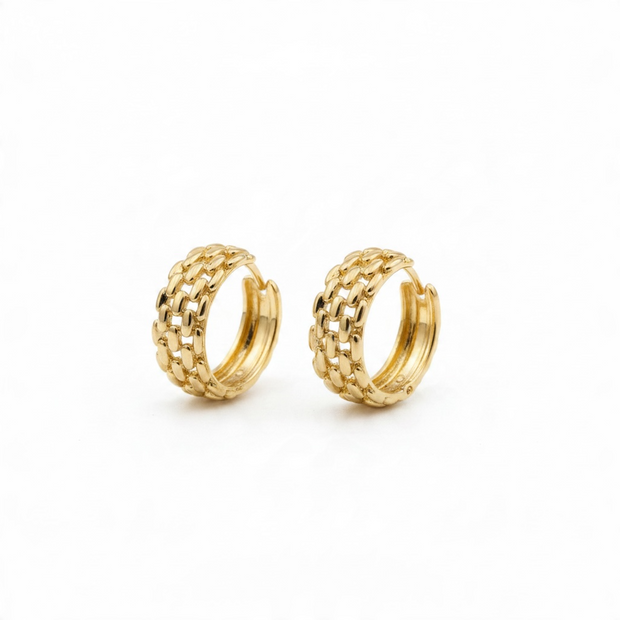 ✨ Créoles Dorées Tressées – ANIBA JEWELS