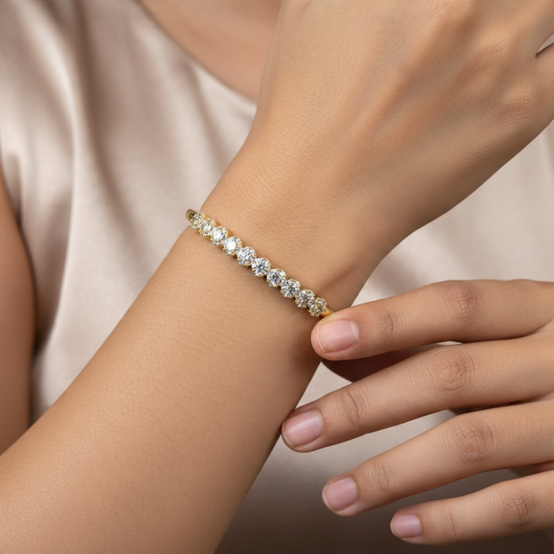 Bracelet Jonc Scintillant Doré