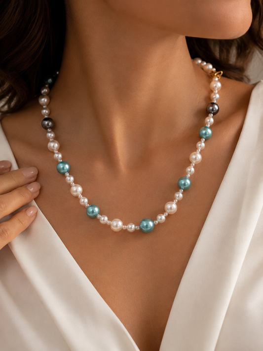 Collier Perles Élégance Turquoise ✨