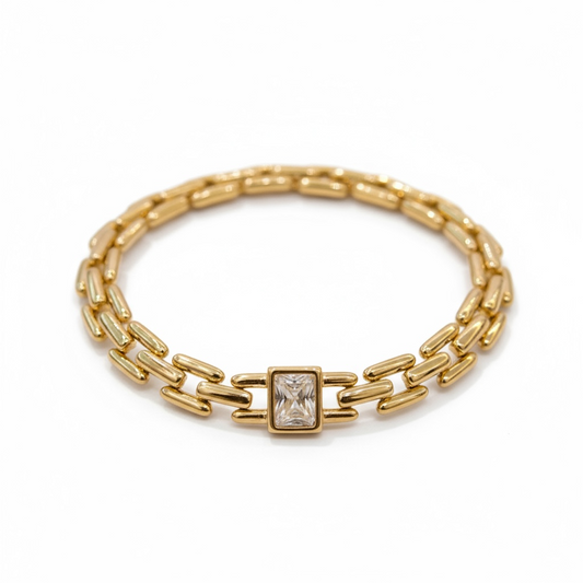 Gourmette Rose Gold Chaîne Chic Cristal