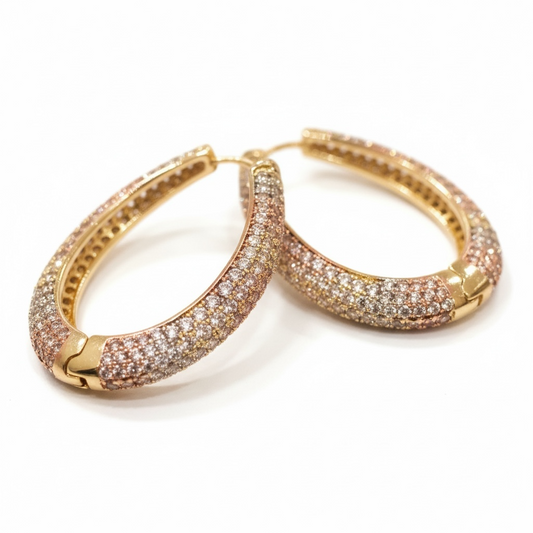 Boucles d’oreilles créoles scintillantes – 3 coloris