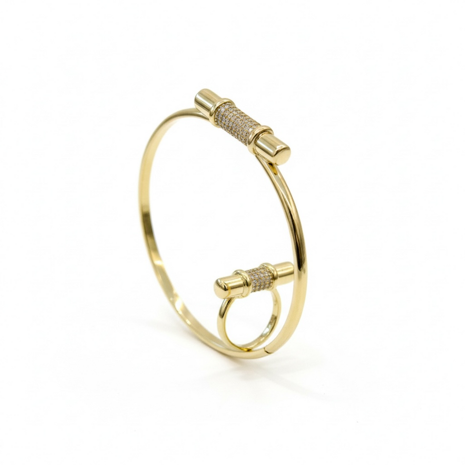 Ensemble Bracelet & Bague Élégance Dorée