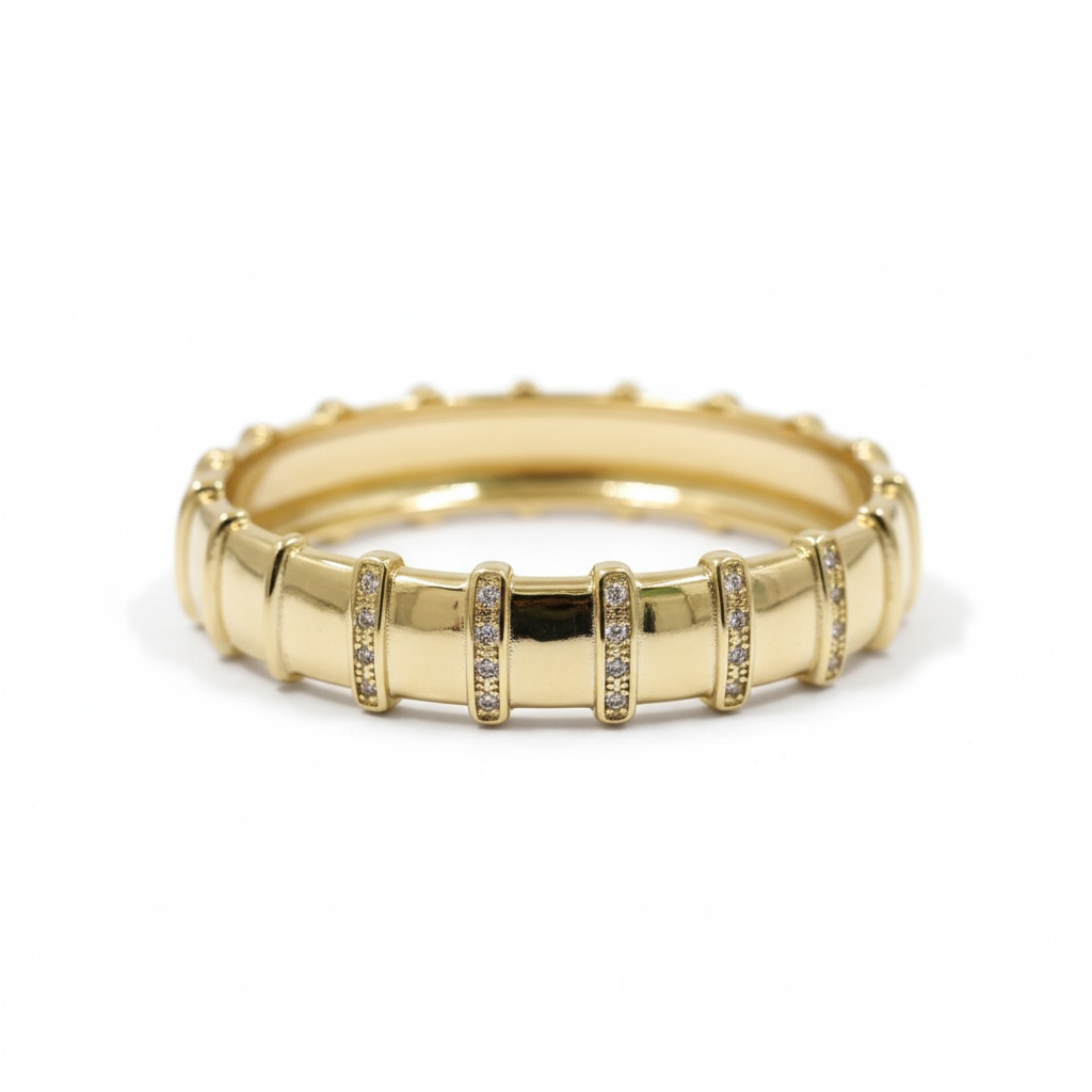Bracelet jonc doré luxe zircon