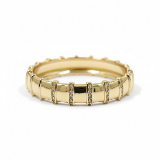 Bracelet jonc doré luxe zircon