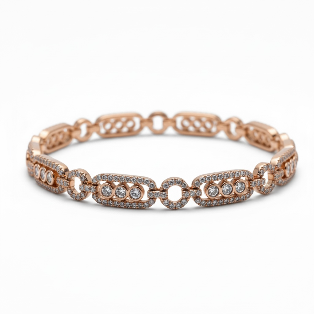 Gourmette Luxe Cristal Rose Gold