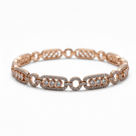 Gourmette Luxe Cristal Rose Gold