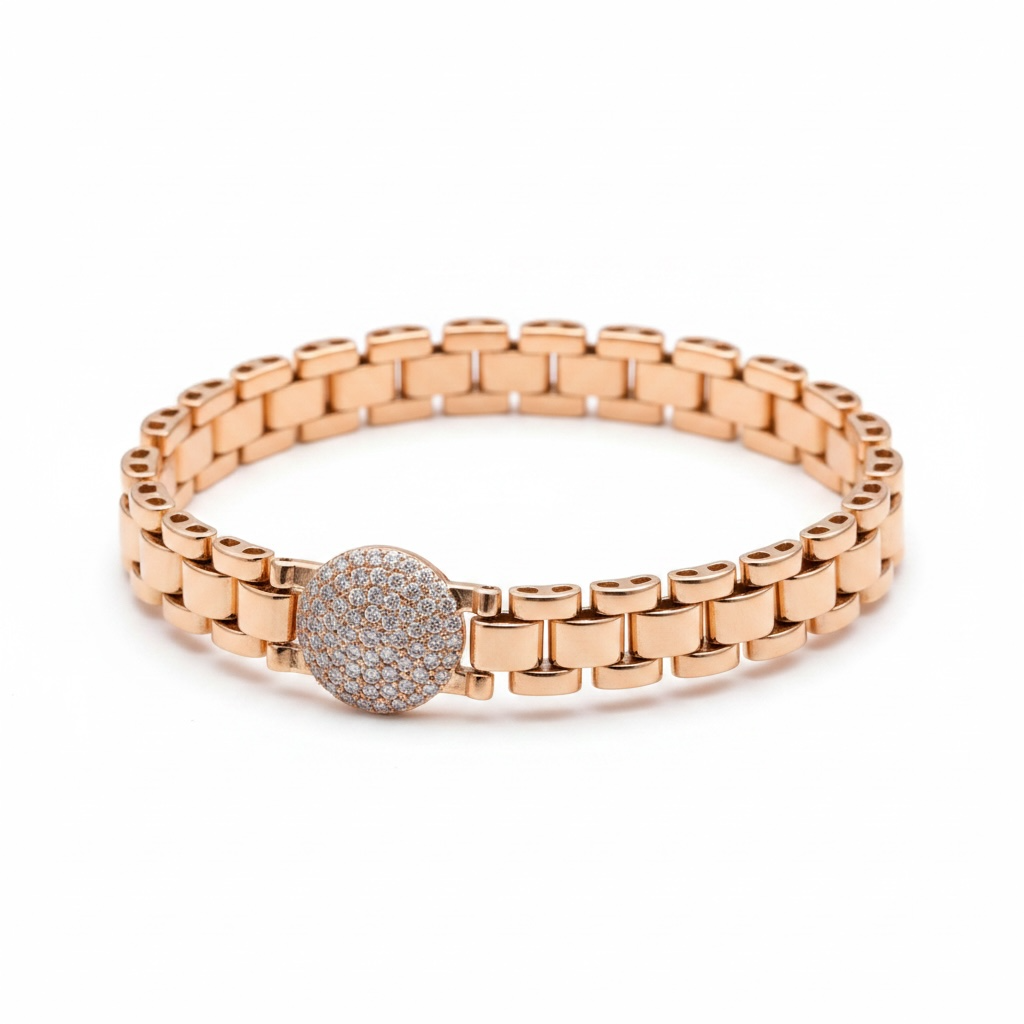 Gourmette Rose Gold Style Rolex – Modèle Élégant
