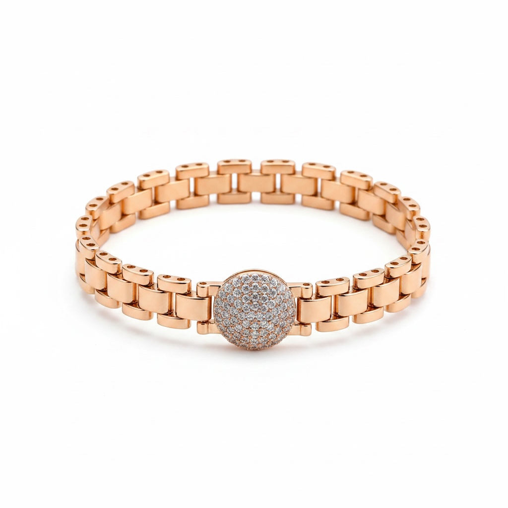 Gourmette Rose Gold Style Rolex – Modèle Élégant