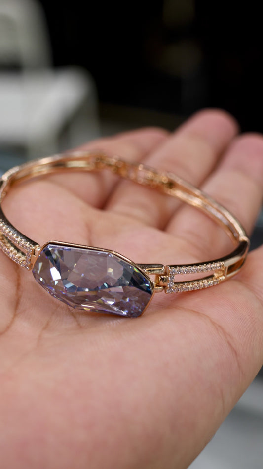 Bracelet Jonc Prestige – Cristal Facetté & Zircons
